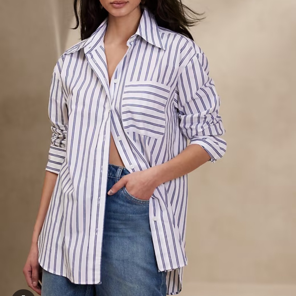 Banana Republic Oversized Striped Button Down